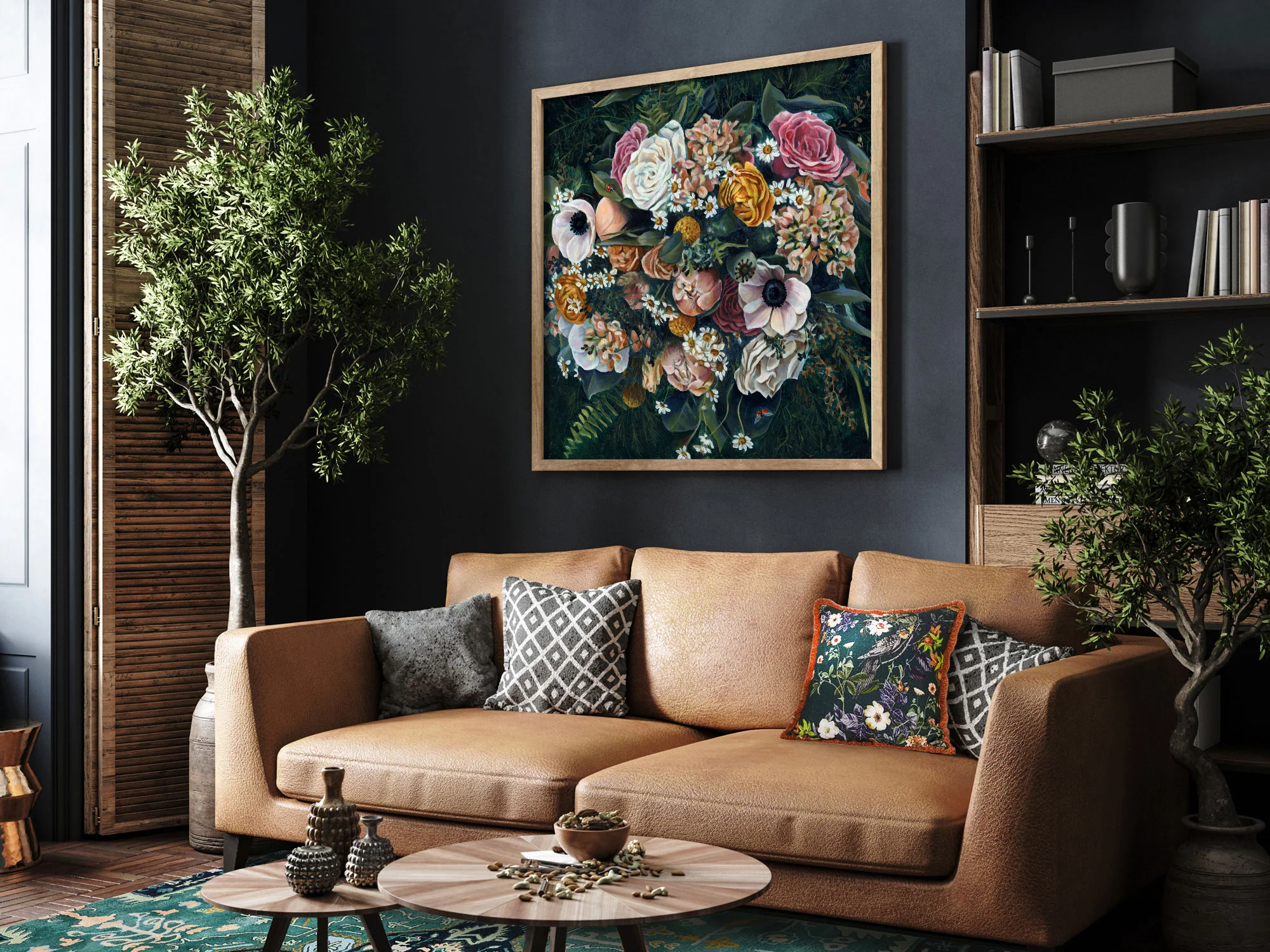 Hanging a large artwork on a wall