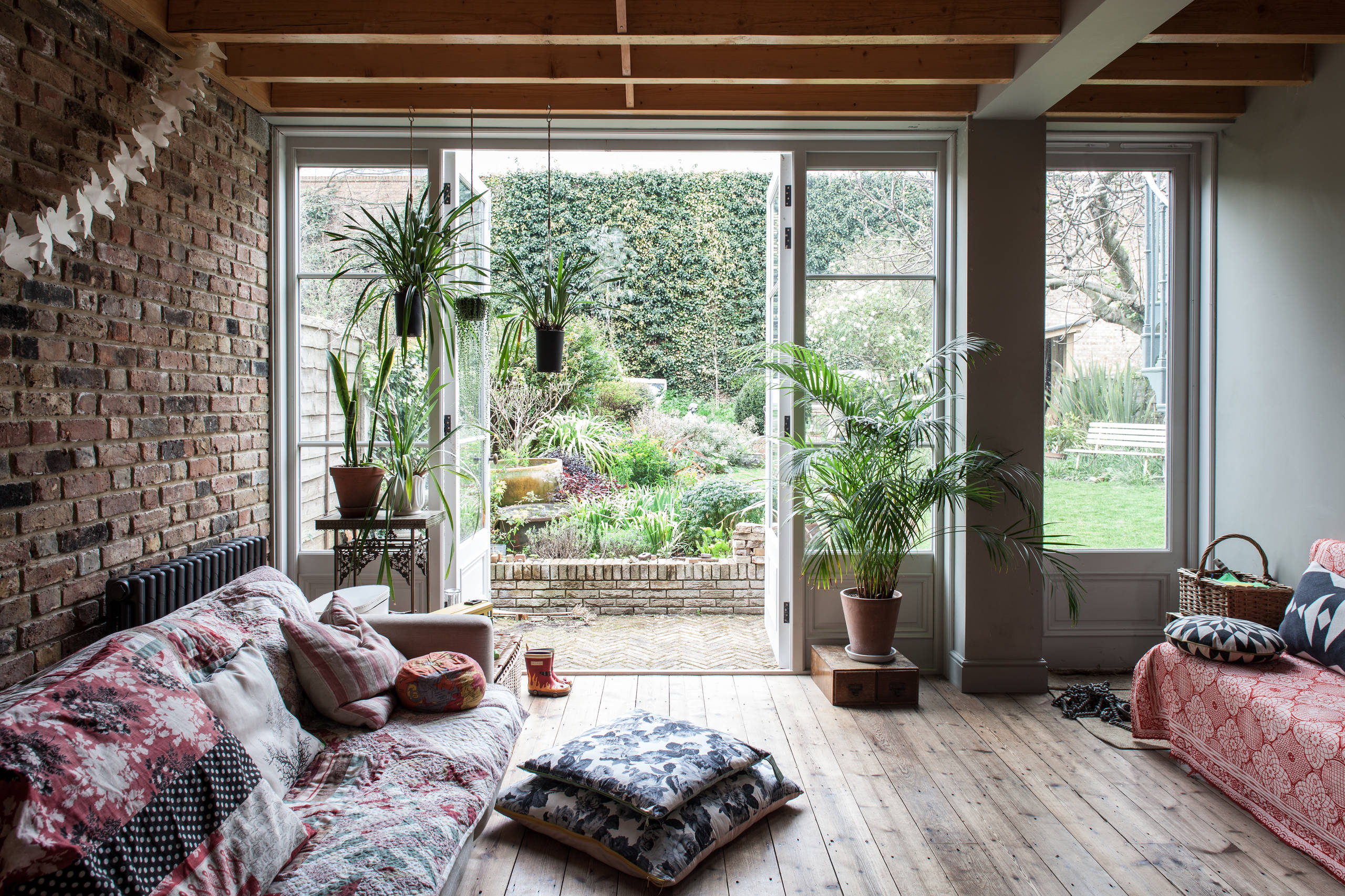 Artful vignette with books and sculpture