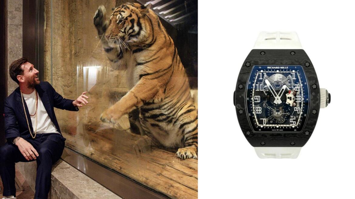 Anant Ambani gifting Richard Mille watch to Lionel Messi